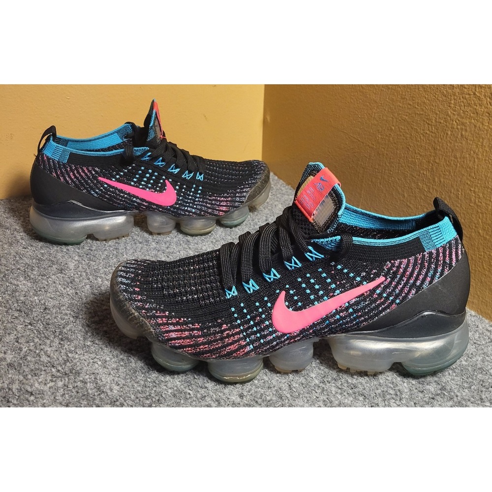 Nike Air VaporMax Flyknit 3 "Black Hyper Pink Blue" Sneaker Shoe Women's Sz 7.5